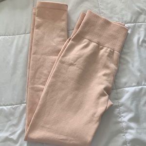 Pink soft fleece leggings
